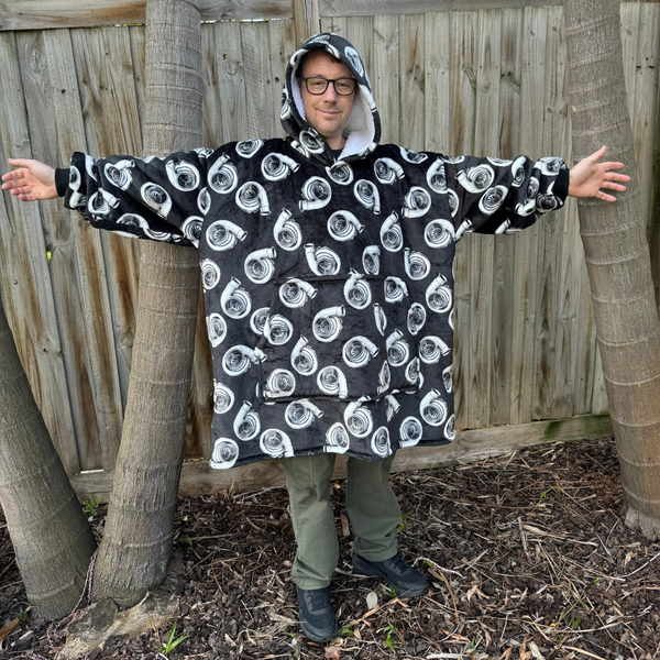 Turbo Blanket Hoodie Warm Sherpa Fleece Cherry Blossom Print